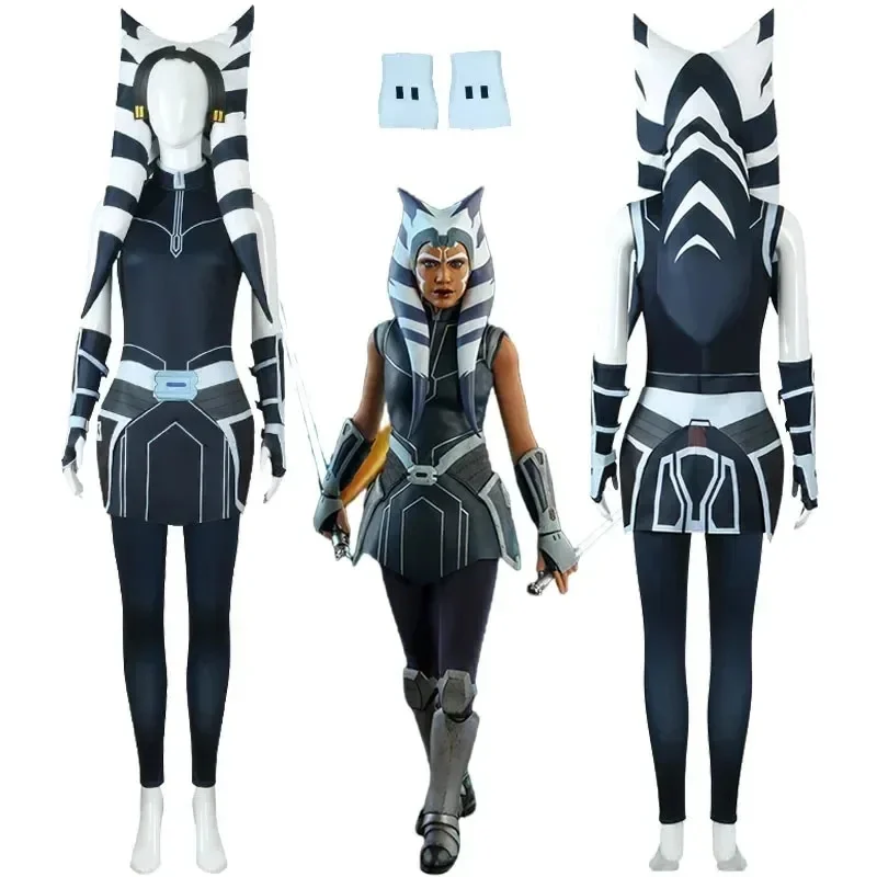 Ahsoka Tano Cosplay Star and The Clone Wars Costume Hat ren Full Set Adult Halloween Party