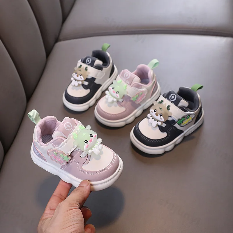 New Baby Kids Sneakers Cute Cartoon Board Shoes Soft Sole Non-slip Children Casual Walking Shoes Boys Girls Toddler Running Shoe