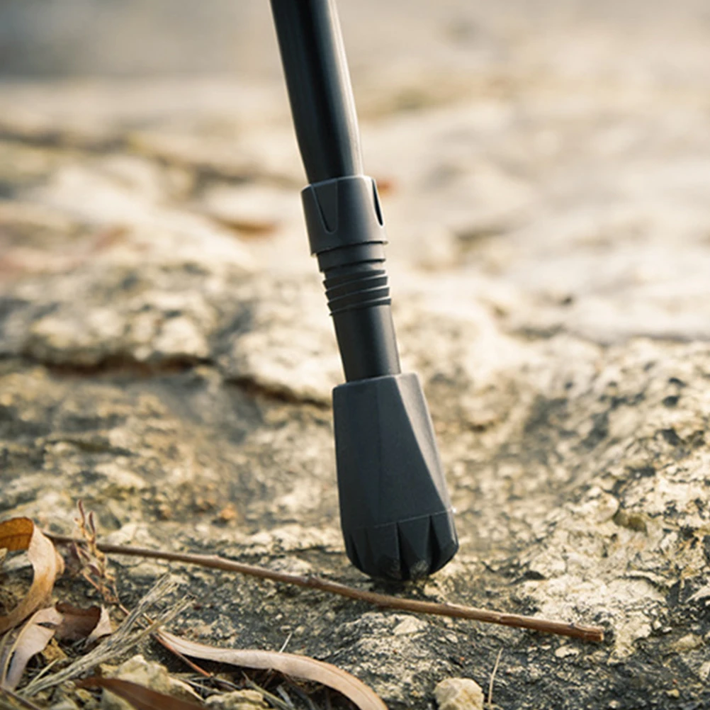 

8 Pcs/2 Trekking Pole Replacement Tips Protector Walking Stick Head Combo Pack Black