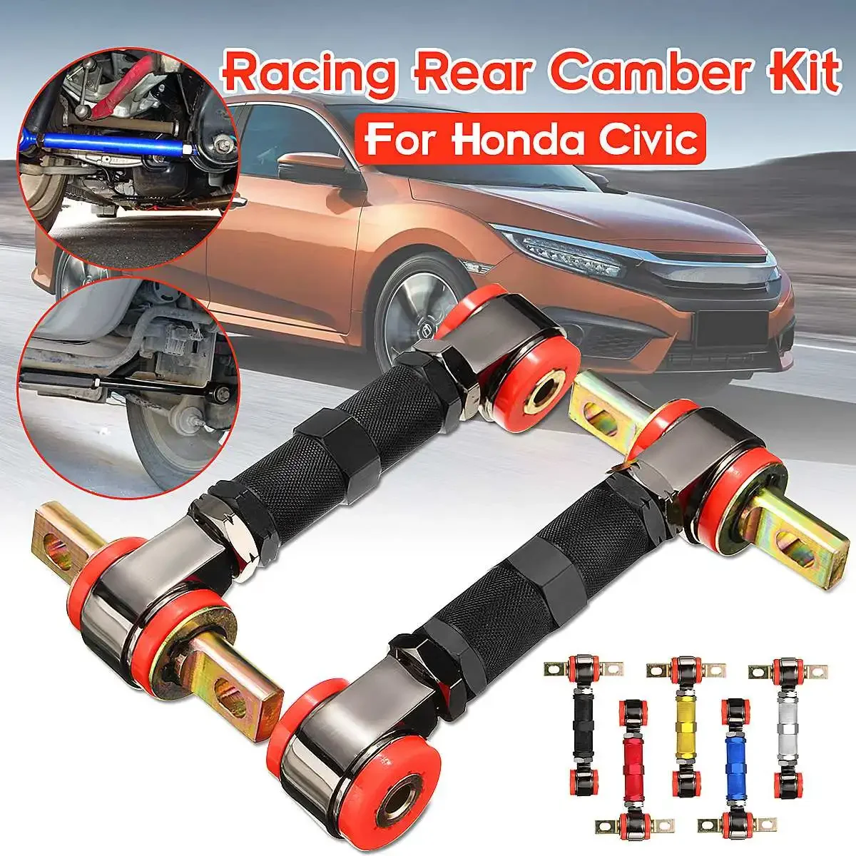 

2PCS Adjustable Car Racing Rear & Suspension Rear Camber Control Arms Kit Angle Camber Arm For Acura For Honda ForCivic