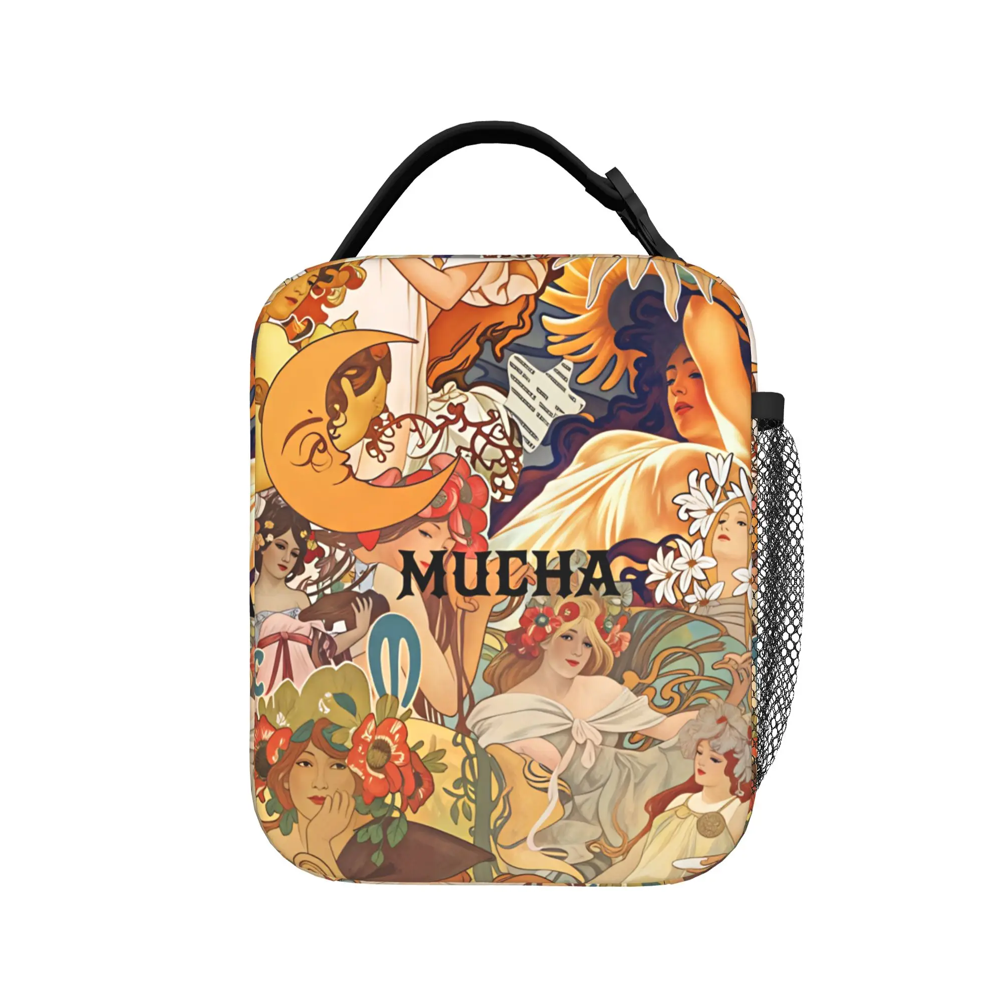 

Alphonse Mucha Zodiac Art Nouveau Lunch Bag Fashion Lunch Box For Child School Cooler Bag Oxford Thermal Lunch Bags