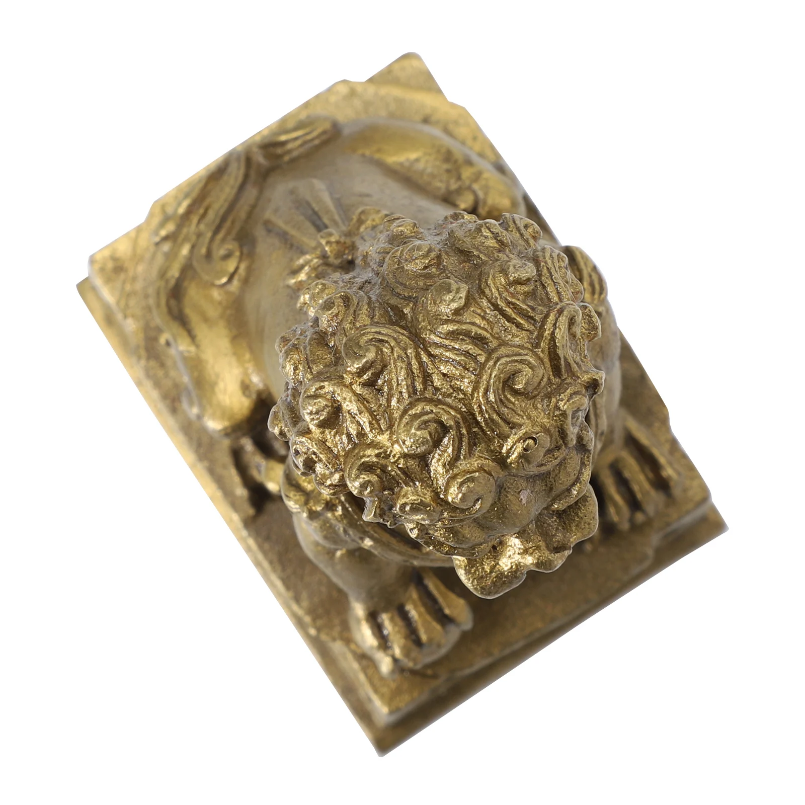 

Brass Lion Statue Decor Exquisite Craftsmanship Home Desktop Adornment Feng Shui Decoration Lion Figurine nament