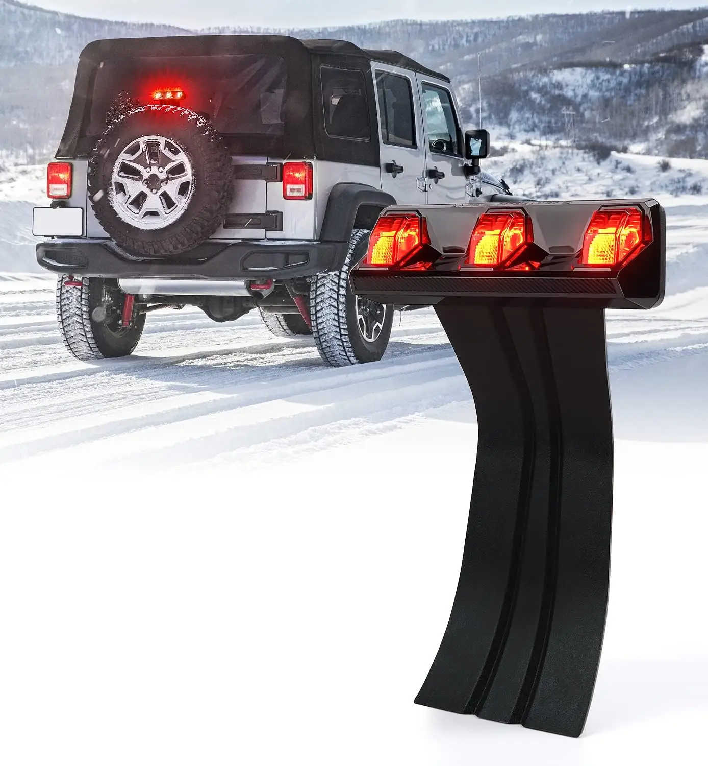 

Modern LED High Mount Brake Light for Jeep Wrangler JK 2007-2018, Brighter Tail Light Replacement