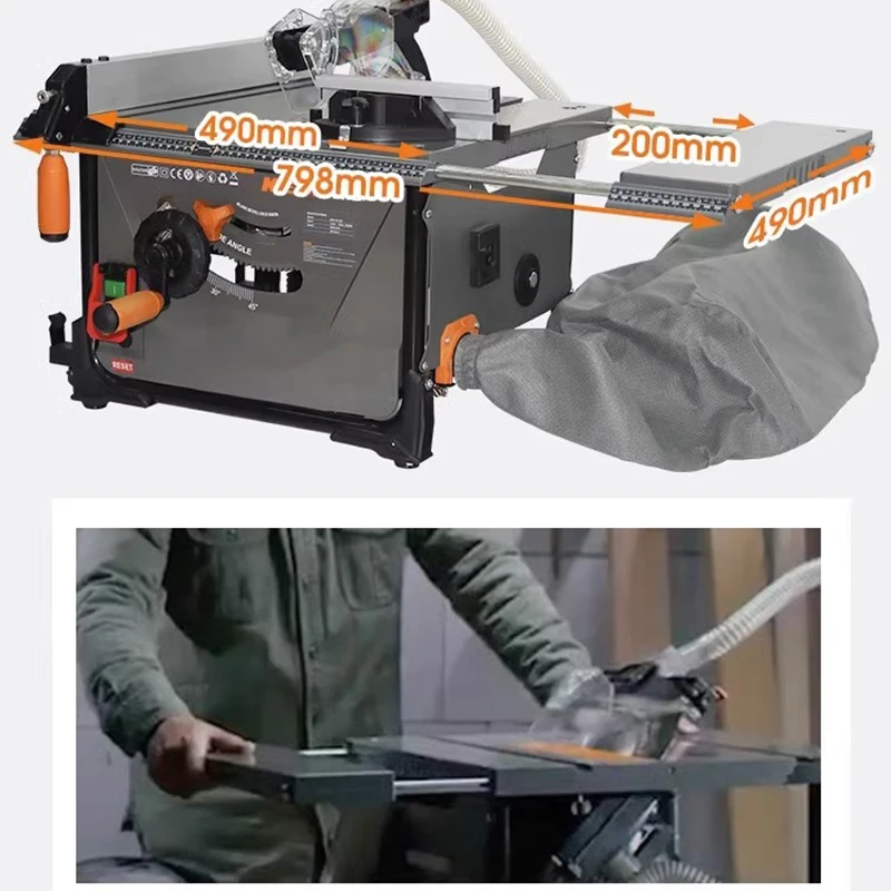 

High Quality Woodworking Table Saw Household Dust-free Saw Solid Wood Composite Laminate Floor Cutting Machin 2000W