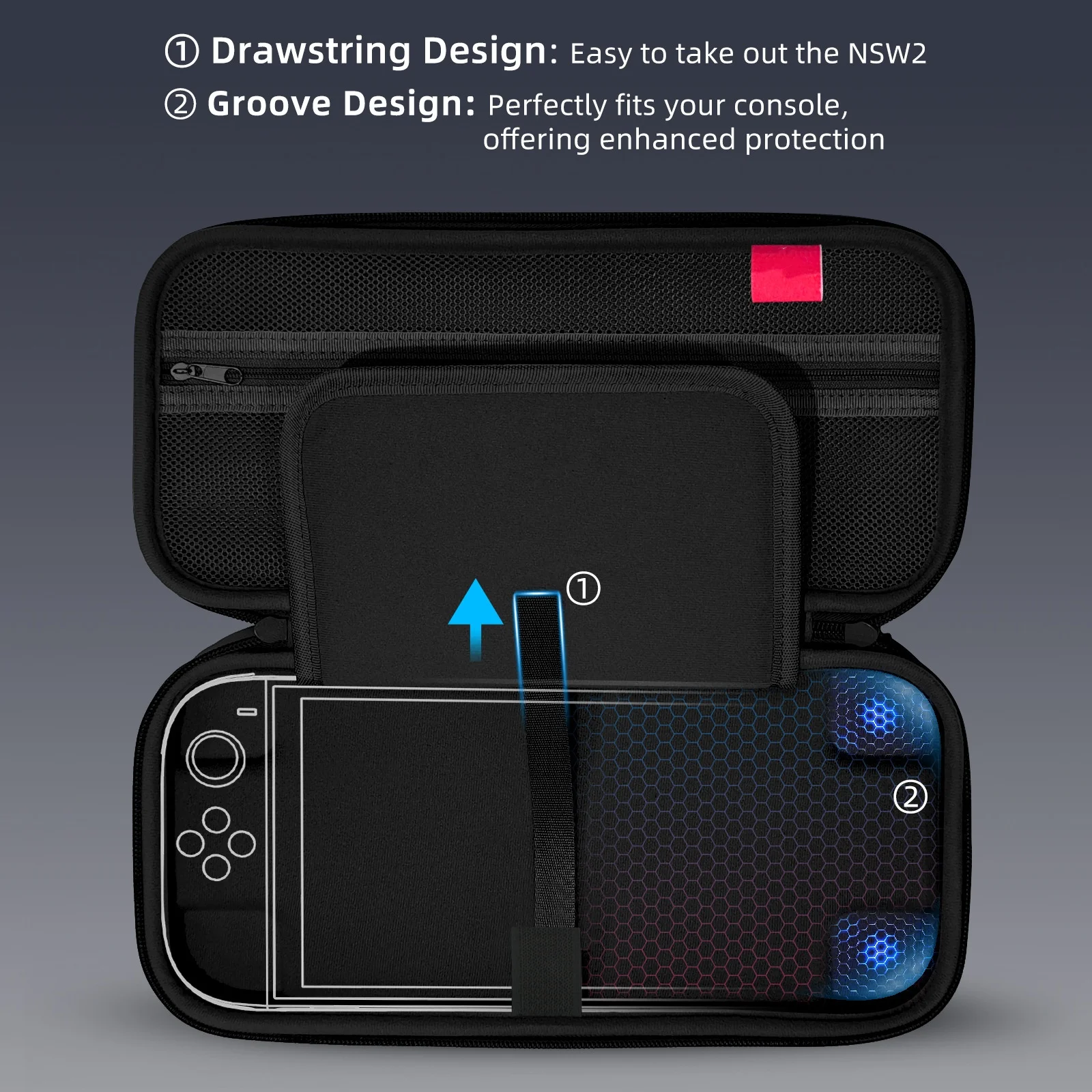 Portable Organizer Bag For Switch 2 Storage Game Console Travel Carry Case Bag with Handle Handbag EVA Hard Bag Accessories