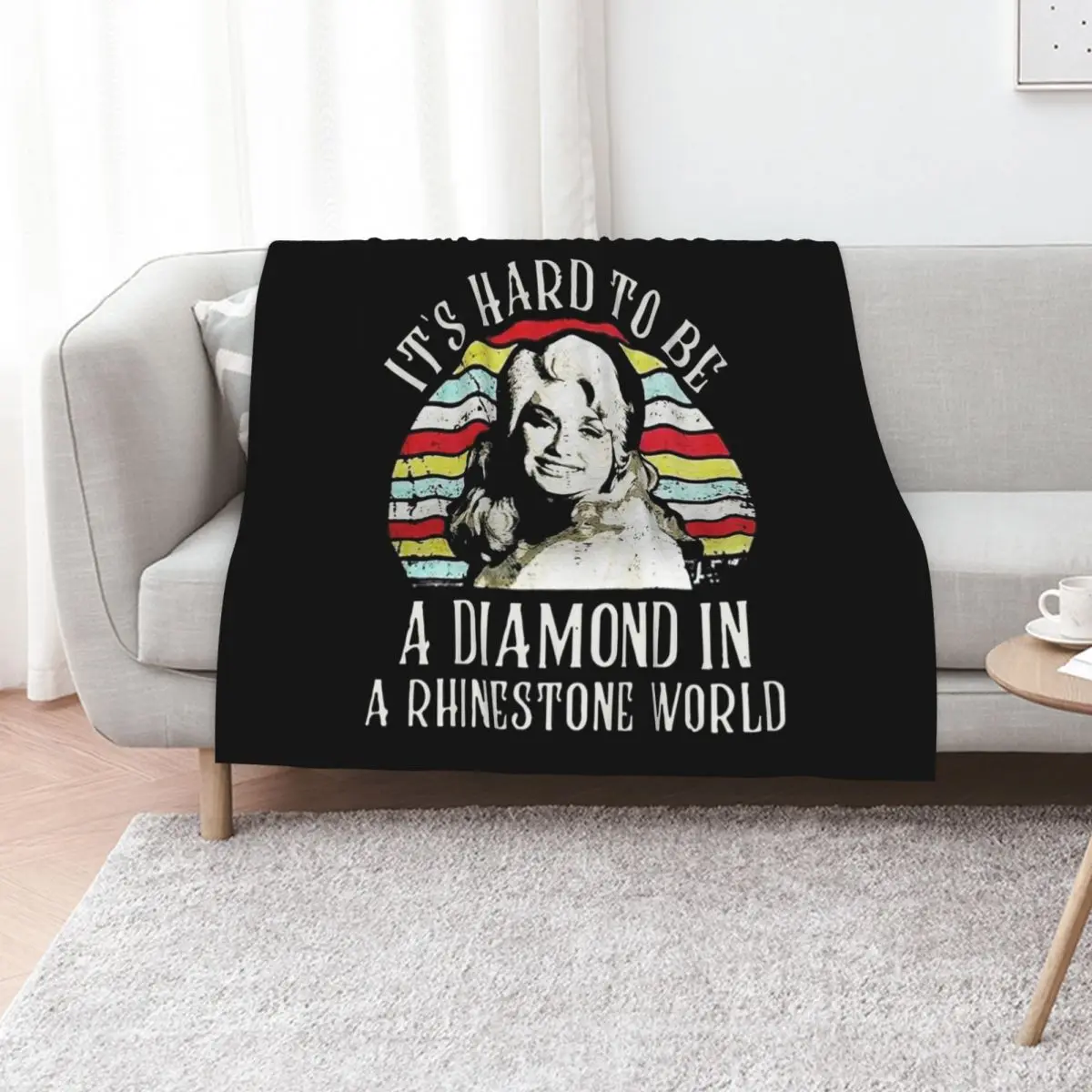 It's Hard To Be A Diamond In A Rhinestone World Dolly Parton's Gifts Throw Blanket Thin blankets ands Winter beds Blankets