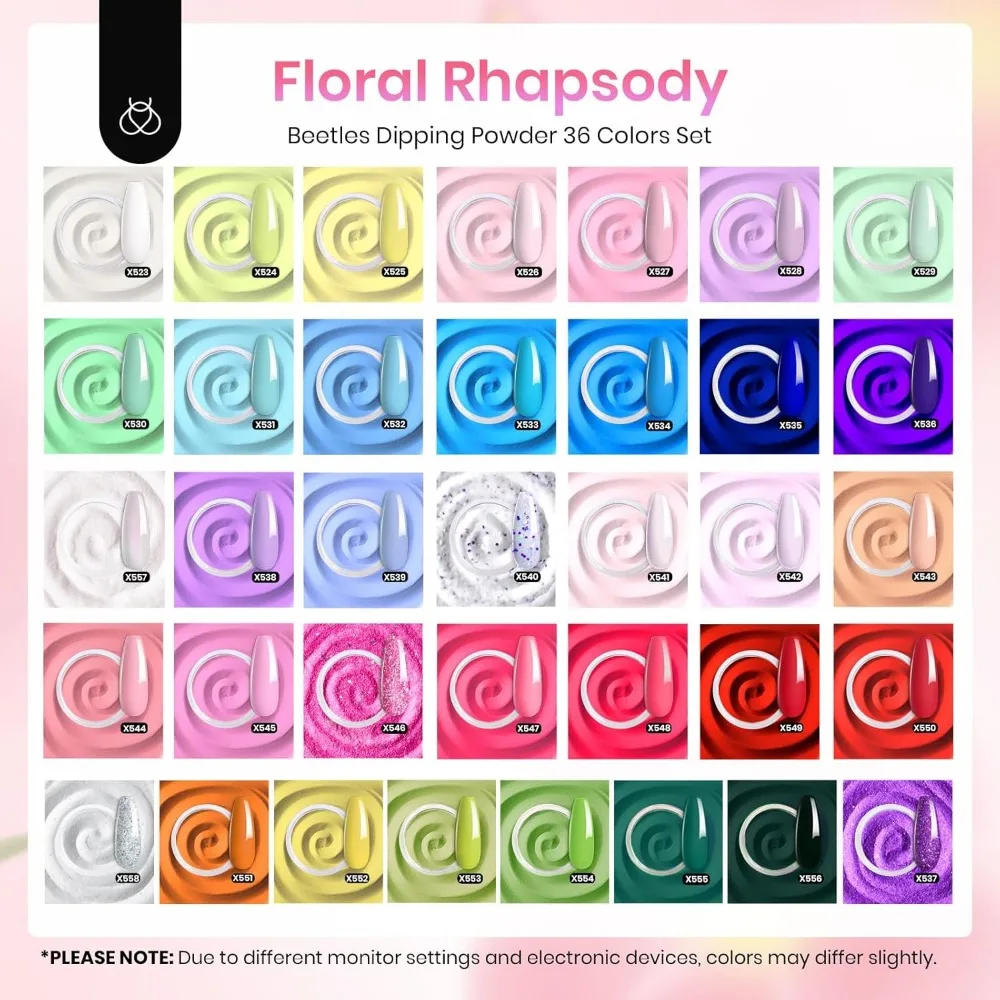 مجموعة أدوات مسحوق غمس مكونة من 36 لونًا، وظلال باستيل لامعة للتجفيف السريع كهدية لصالونات التجميل بنفسك #2