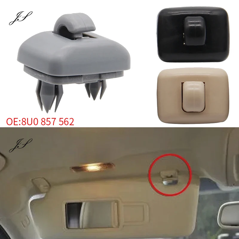 2pcs Car Sun Visor Clips 8U0857562 For A1 A3 A4 A5 Q5 A7 B6 B7 B8 S4 S5 TT RS3 RS4 RS5 Exeo Interior Sun Visor Hook Clip Snap