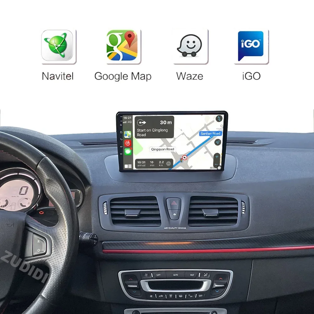 Rádio do carro de Android 13.0 GPS para Renault Megane 3 Fluence Samsung SM3 2008 - 2014 reprodutor multimídia DSP CarPlay 8G 128G