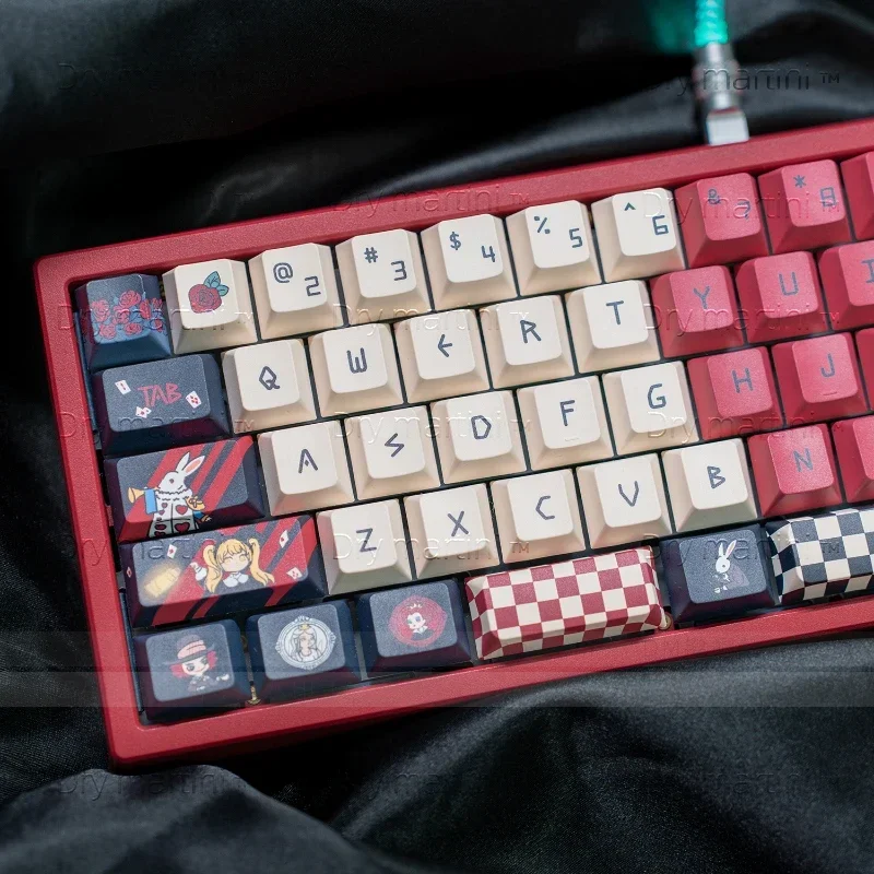 

149 Keys Alice Dark Style Keycaps Cherry Profile PBT Keycap Cute Anime Original Mechanical Keyboard Key Cap for Gaming Rainy75