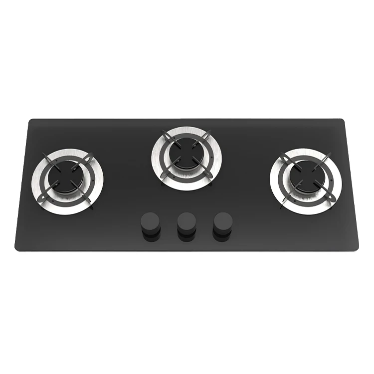 

JDA Multi-function 3 Burner RV Gas Stove Black Tempered Glass Built-in Camper Cooktop For RV Caravan Camper Mobile Kitchen