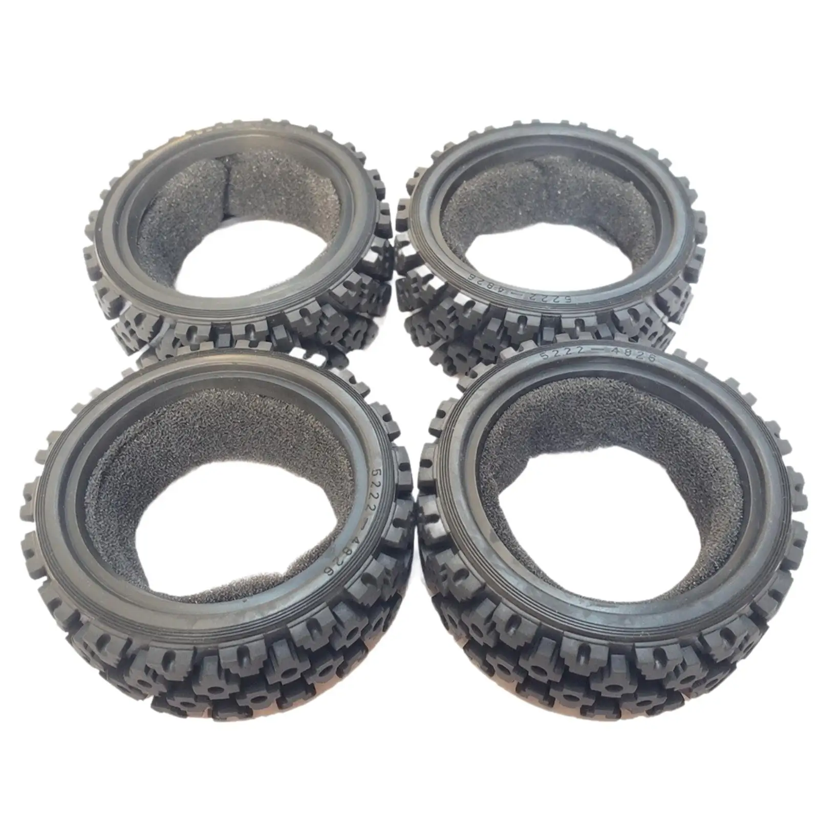 4 Pieces RC Tires with Knobby Pattern Aggressive for Dirt Tracks