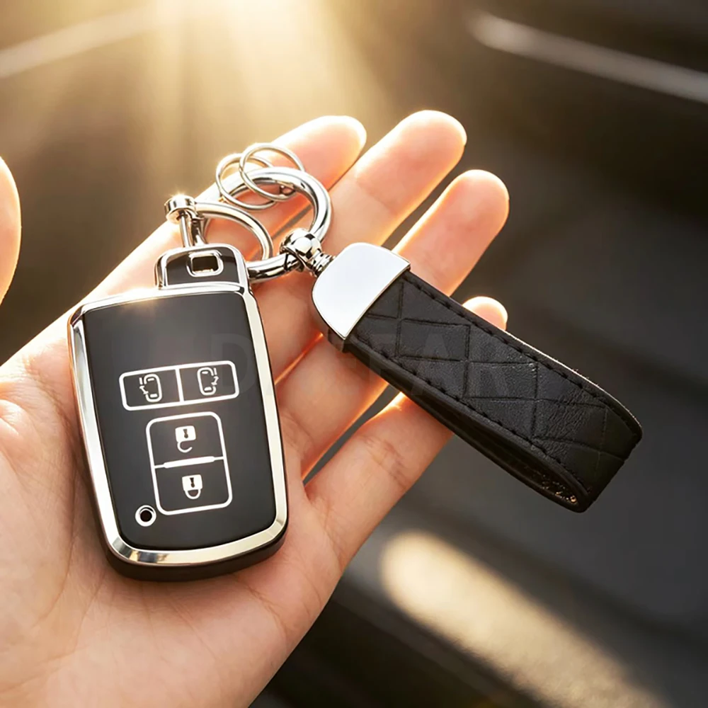 TPU Auto Shell Holder Fob For Toyota Corolla Camry RAV4 Highlander Auris CHR Avalon Land Cruiser Keychain Car Key Case Cover