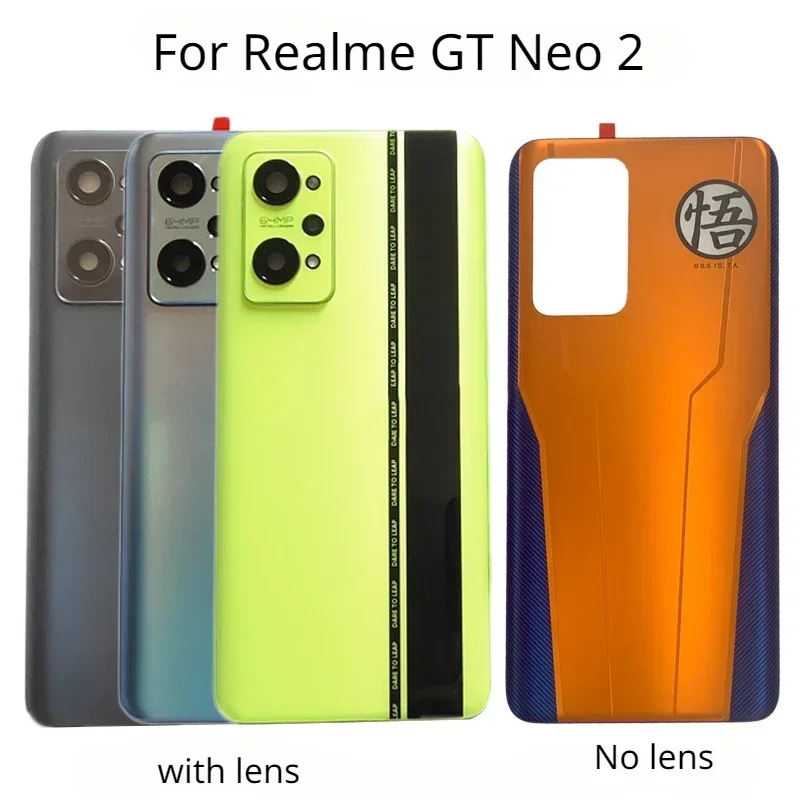 Back Glass Cover for Realme GT Neo 2, Battery Cover, Glass Panel, Rear Door Housing Case with Lens, Wukong Customization, RMX33