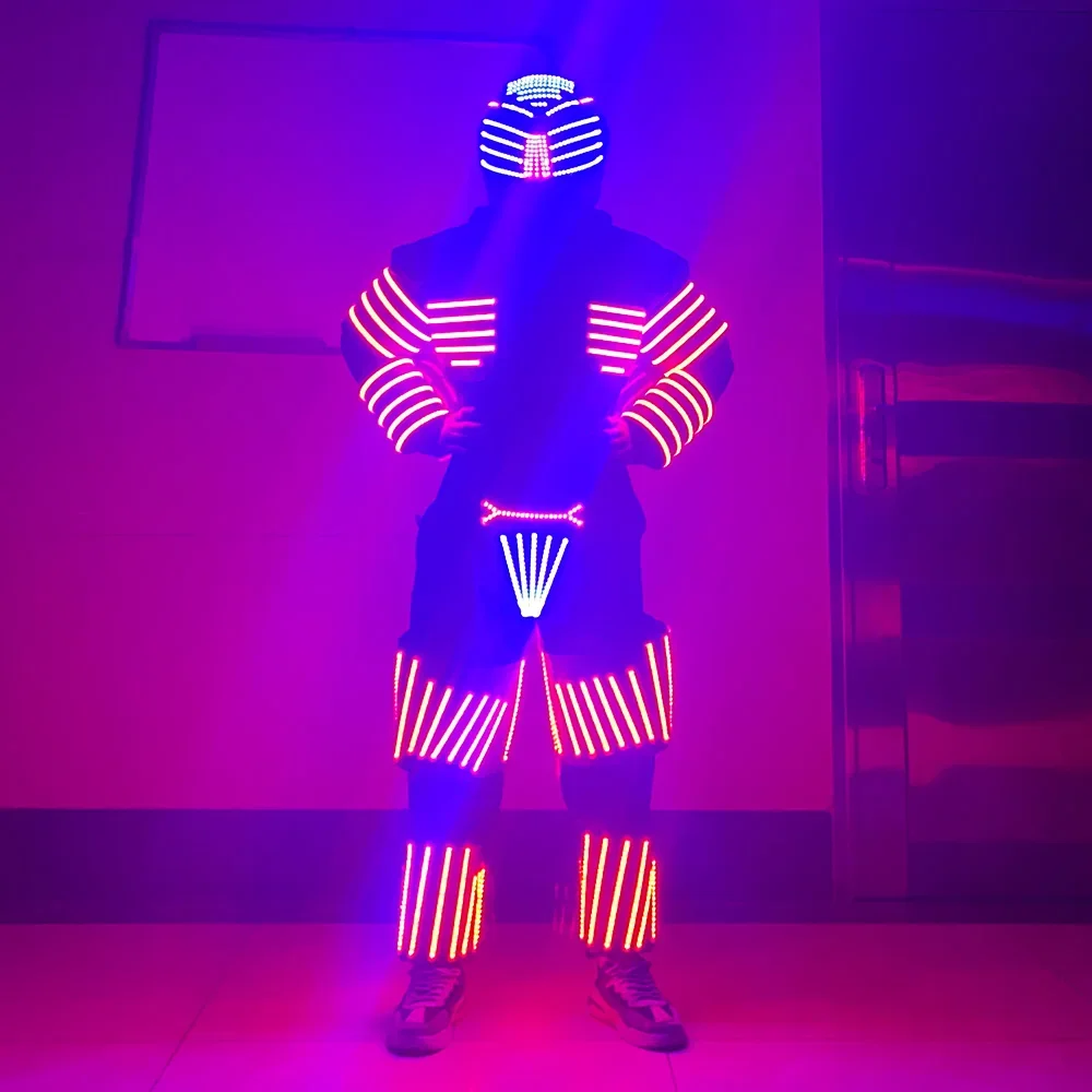 Cool Trajes RGB Remote Robot Set Costume Stage Party Light-up Armor Nightclub Bar Light Show Costume Festival Light-up Supplies