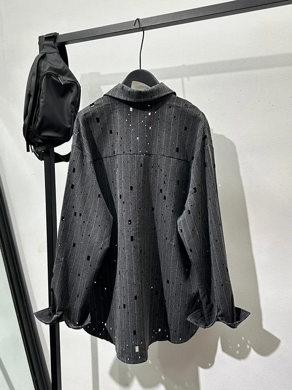 الرجعية ey شريط الماس تصميم فضفاض طويل Sve irt الكورية Sle تخفيف Faion عارضة تنفس البوليستر المرأة الأعلى #5