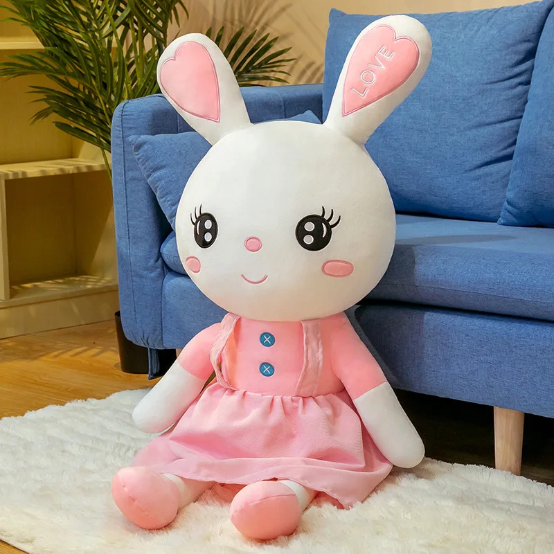 Adorable Cartoon Rabbit Plush Toy with Cute Skirt Kawaii Soft Rabbit Dolls Hug Pillow- Perfect Girl's Christmas & Birthday Gift