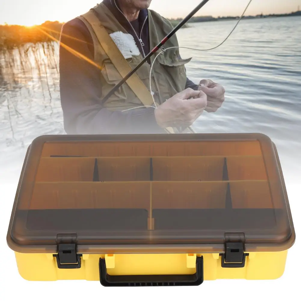 Large Capacity Single Layer Fishing Tackle Box Plastic Lure Bait Storage Case Container with Interlayer Board