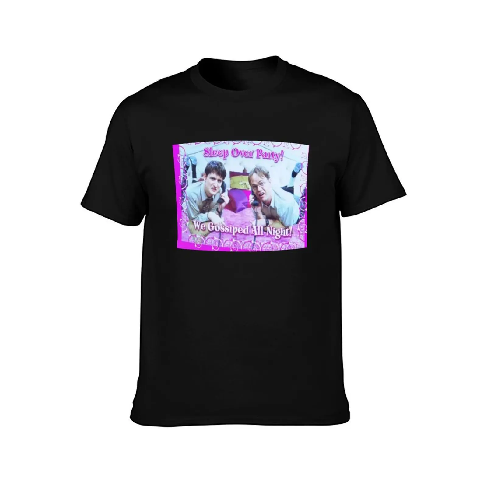 the office dwight schrute and gabe sleepover T-Shirt Summer Casual Cotton Tee Oversized Streetwear Tops Vintage Graphic Print