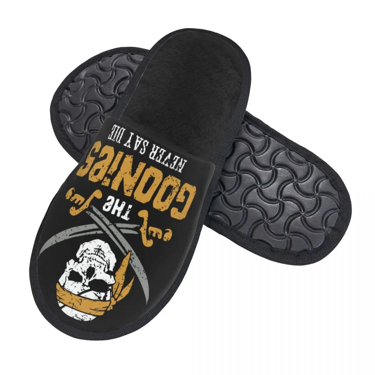 The Goonies House Slippers Women Soft Memory Foam Film Skull Pirate Never Say Die Slip On Bedroom Slipper Shoes