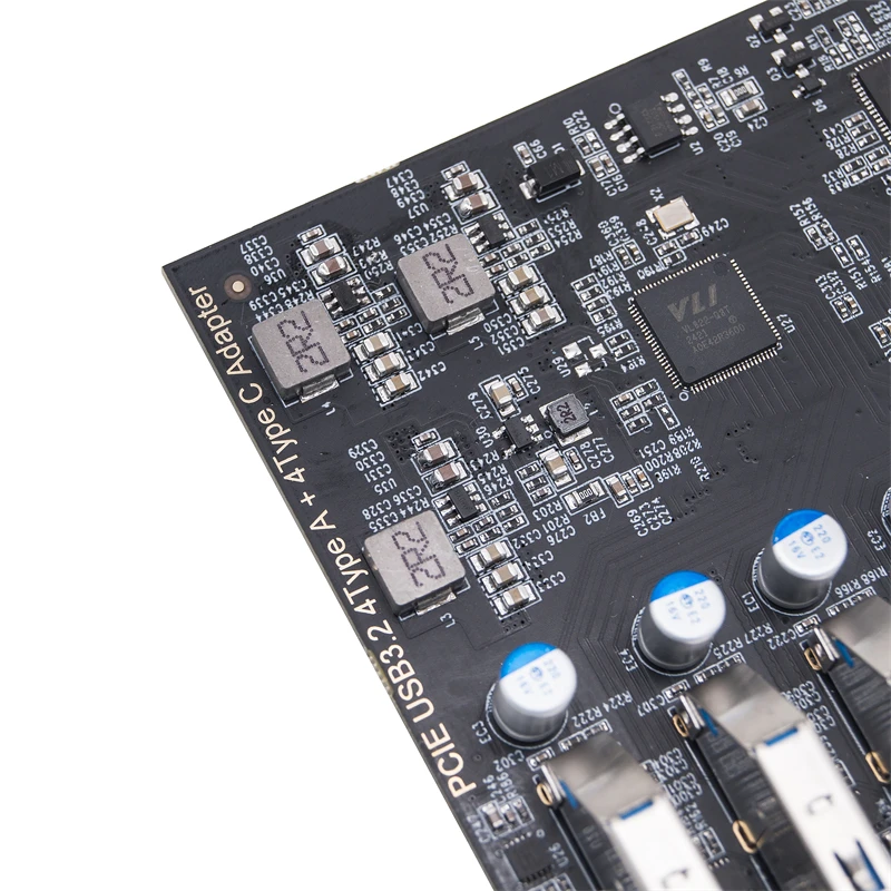 PCIE USB3.2 GEN2 10Gbps Expansion Card PCI Express X4 to 4 Port TYPE-A + 4 Port TYPE C Adapter USB HUB Multiplier for Desktop PC