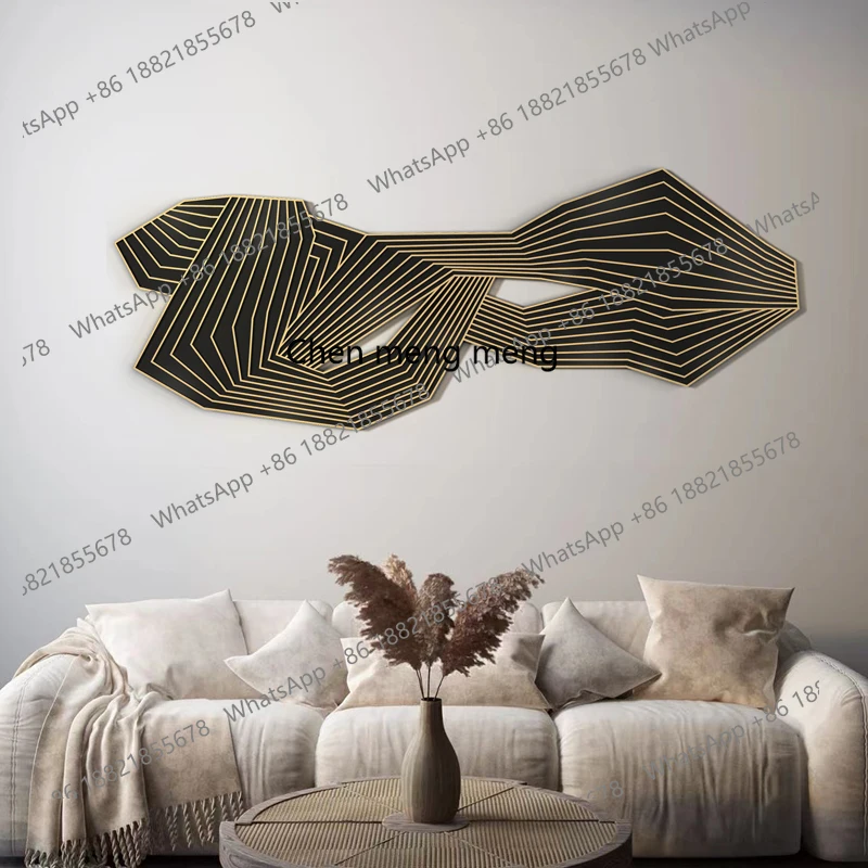 

Light luxury wall decoration living room background wall pendant three-dimensional wrought iron advanced sense