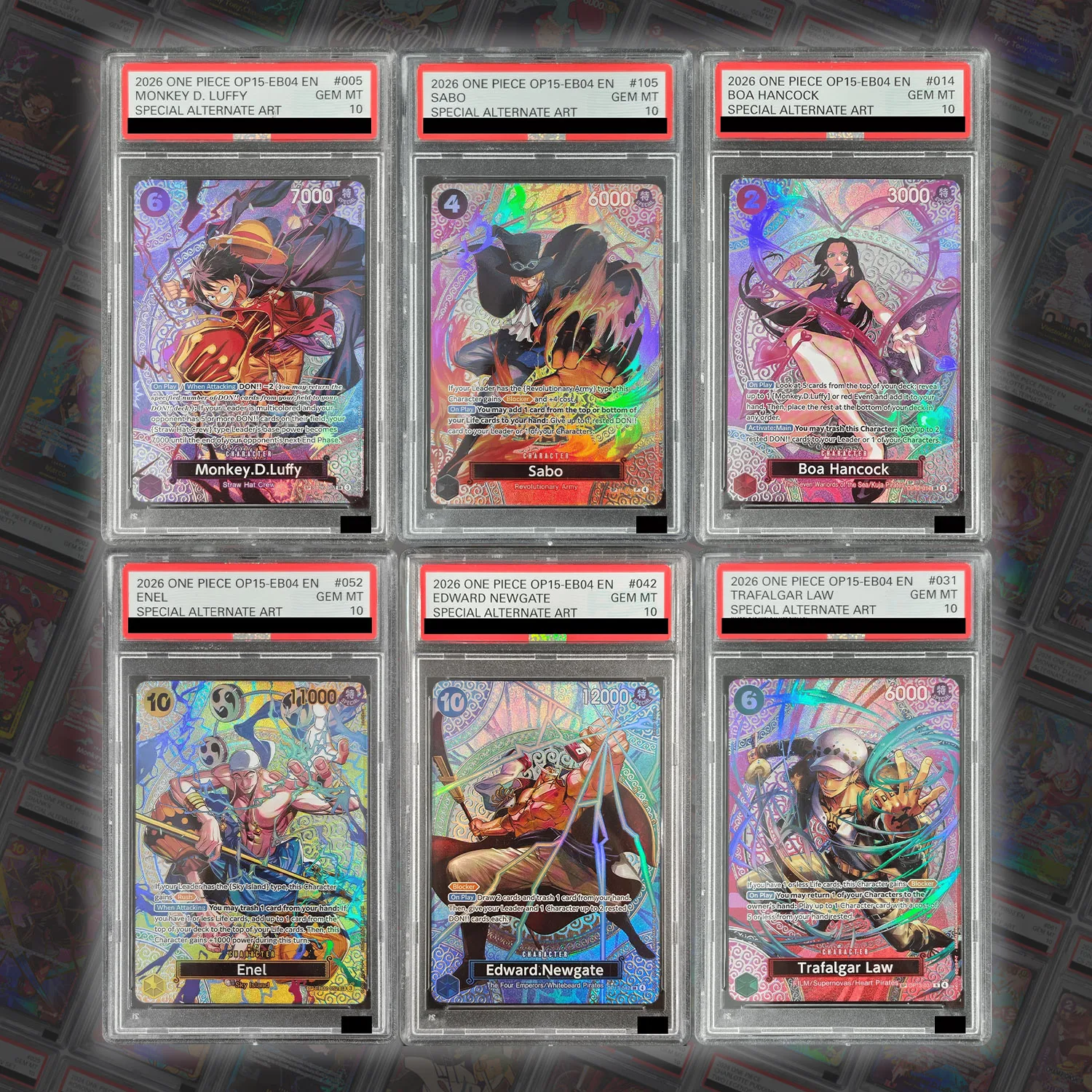 DIY OPCG English Rating Card OP15-EB04 Luffy ST26-005 Hancock OP12-014 Law Enel Newgate Sabo 2026 Game Collection Toy