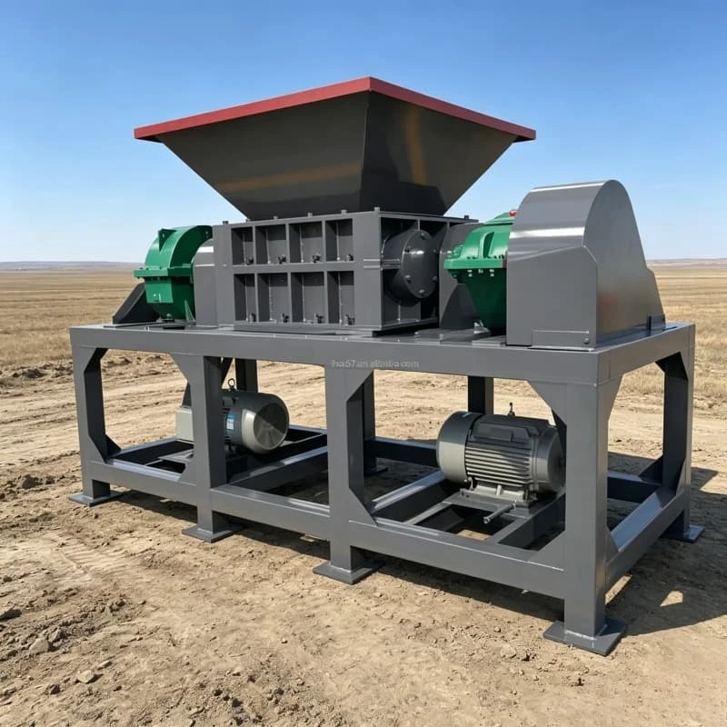 Truck Tire Shredder Thickened Plate Frame Rubber Tyre Shredding Machine Durable Industrial Recycling Equipment Customized Blade