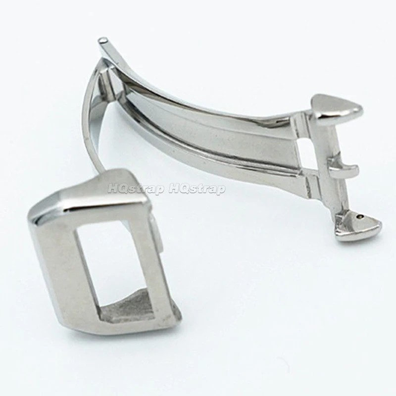 For IWC 18mm Metal Folding Buckle Solid Stainless Steel Clasp for Nylon Rubber Leather Watchband Deployment Replacement Button