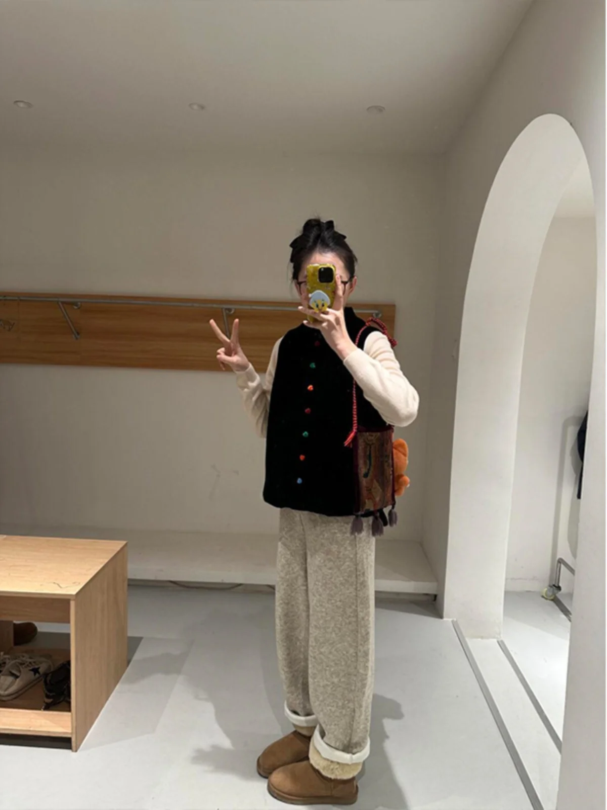 Faionable المخملية سترة Jaet المرأة الخريف الشتاء جديد Sle الصينية الوطنية Sle الوقوف طوق طبقات ملابس خارجية