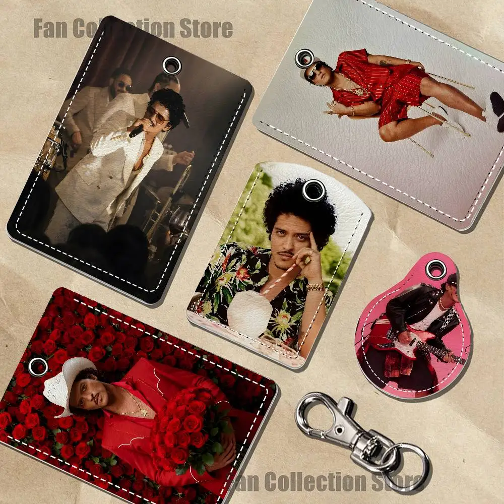 Porte-cartes en cuir The Romantic de Bruno Mars, porte-clés, porte-étiquette d'accès pour serrure de porte, étui pour AirTag, porte-clés et porte-cartes