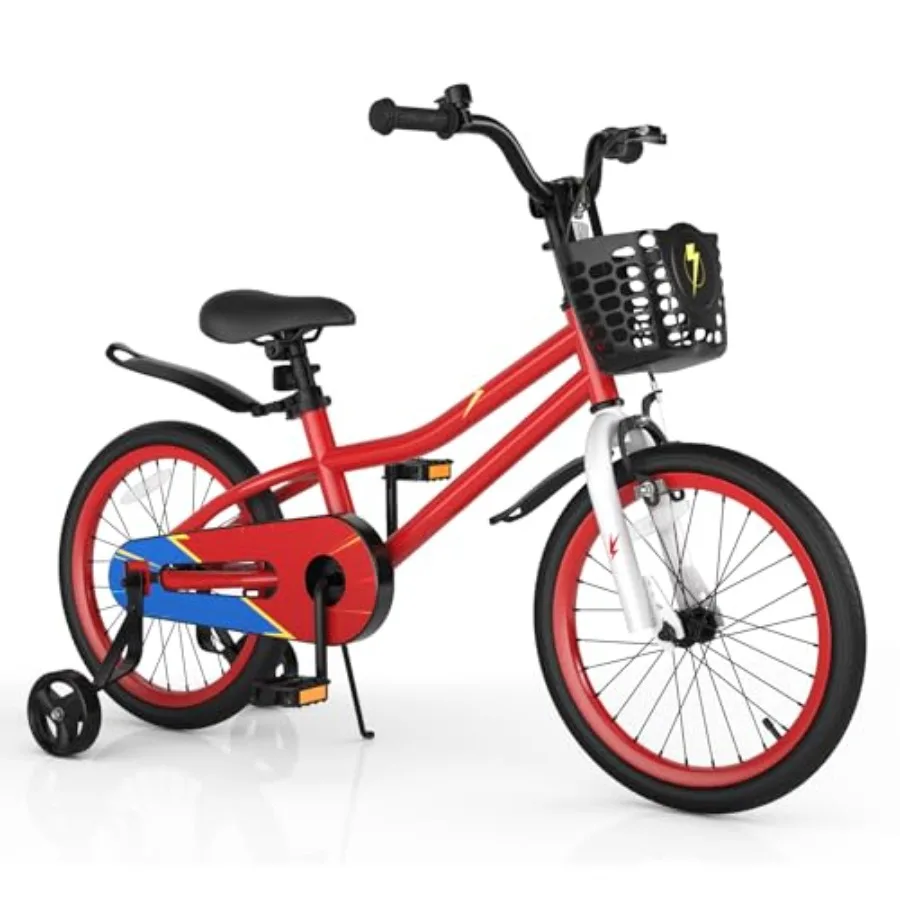 

Велосипед 12 14, 16, 18 дюймов для мальчиков и девочек 3-8 лет со съемными тренировочными колесами, ручным тормозом, подставным тормозом