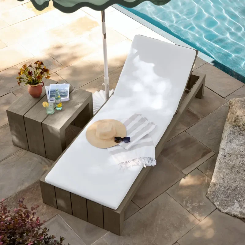 Modern Tropical Resort Hotel Beach Sun Loungers Bed Furniture Outdoor Teak Pool Chaise Lounge Daybed