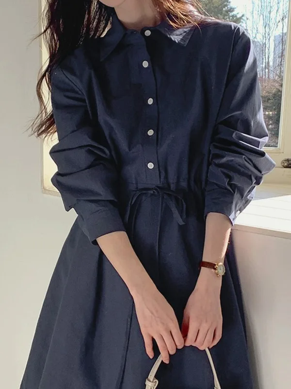 تنورة أنيقة بيضاء irt Dr للسيدات برباط الخصر للتنحيف على شكل حرف a للتنقل الكوري Sle طويل Sve ألياف البوليستر