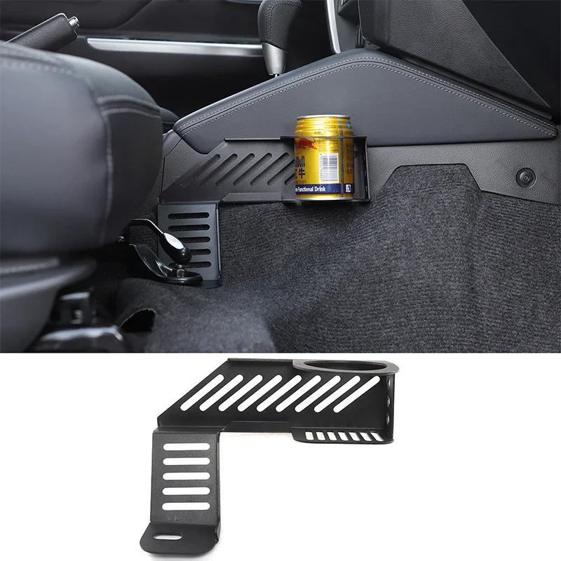 

Aluminum Alloy Black For Mitsubishi L200 Triton 2019-2023 Car co-driver seat water cup holder car interior accessories 1Pcs