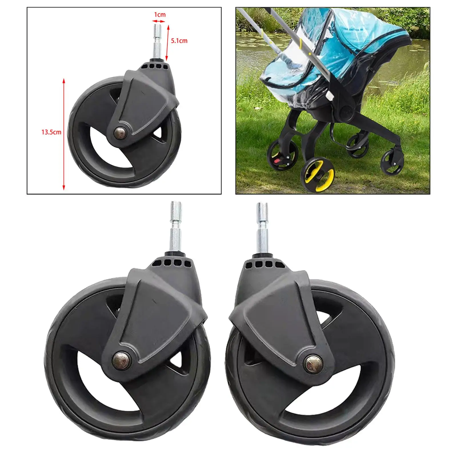 2Pcs 교체 범용 액세서리 Accs 아기 트롤리 바퀴