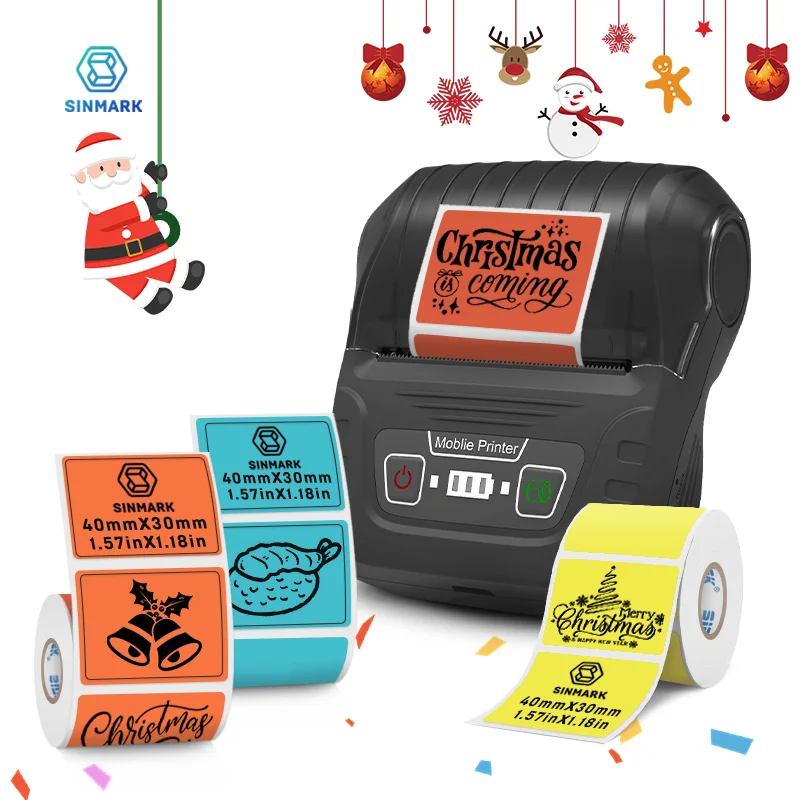 Portable Thermal Printer With Colorful Label Printer Self-adhesive Labels Printer Mini Bluetooth Sticker Maker