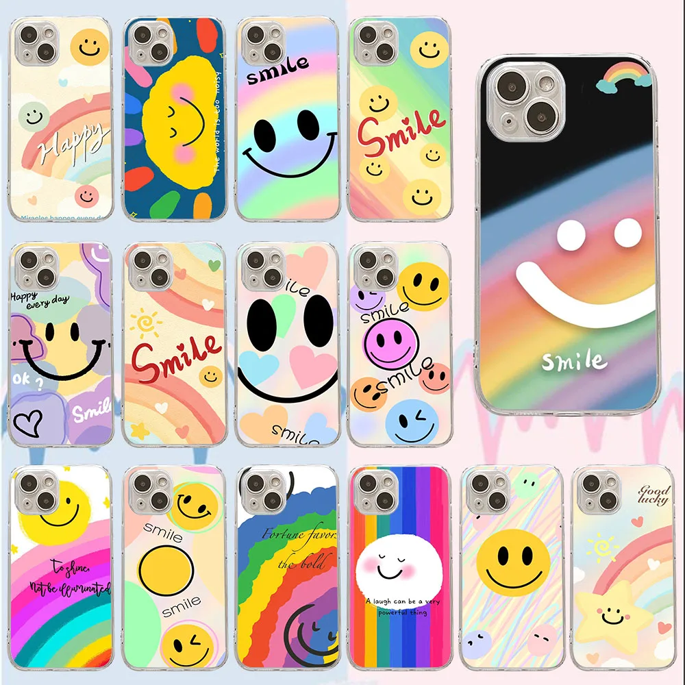 Flexible TPU Case For Tecno Camon 15 16 17 17P 18 18T 18P 18i 19 Pova 2 3 4 Premier Neo Pro WX-59 Rainbow Smile