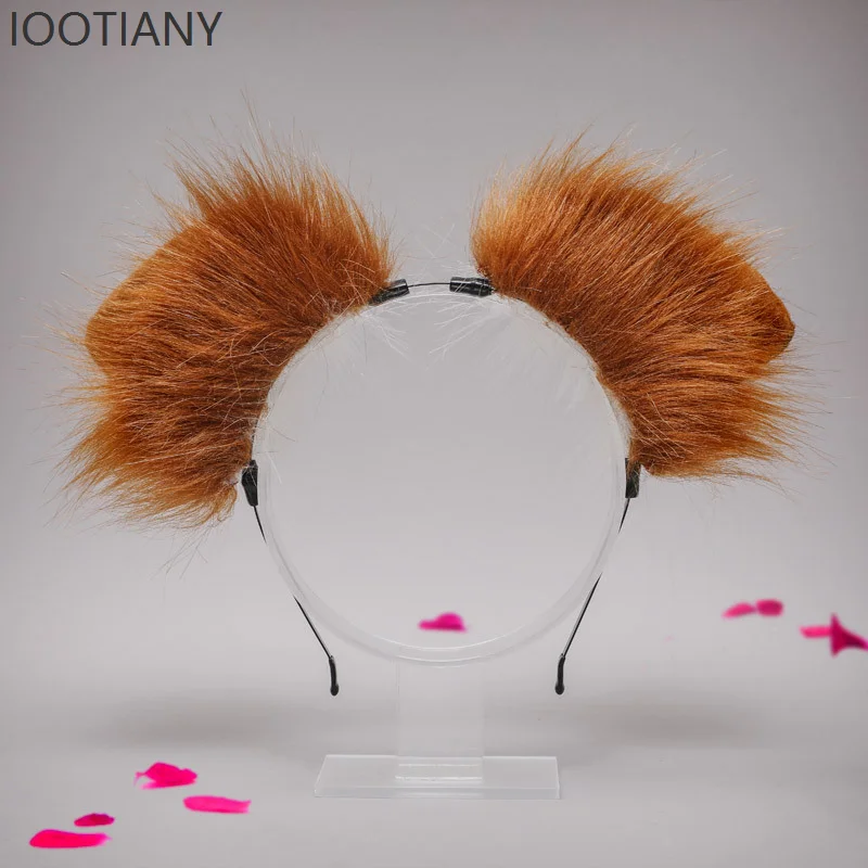 Escocês dobrável bonito dálmata bandana animal cocar halloween rpg orelhas de animais de pelúcia orelha bandana acessórios 2025