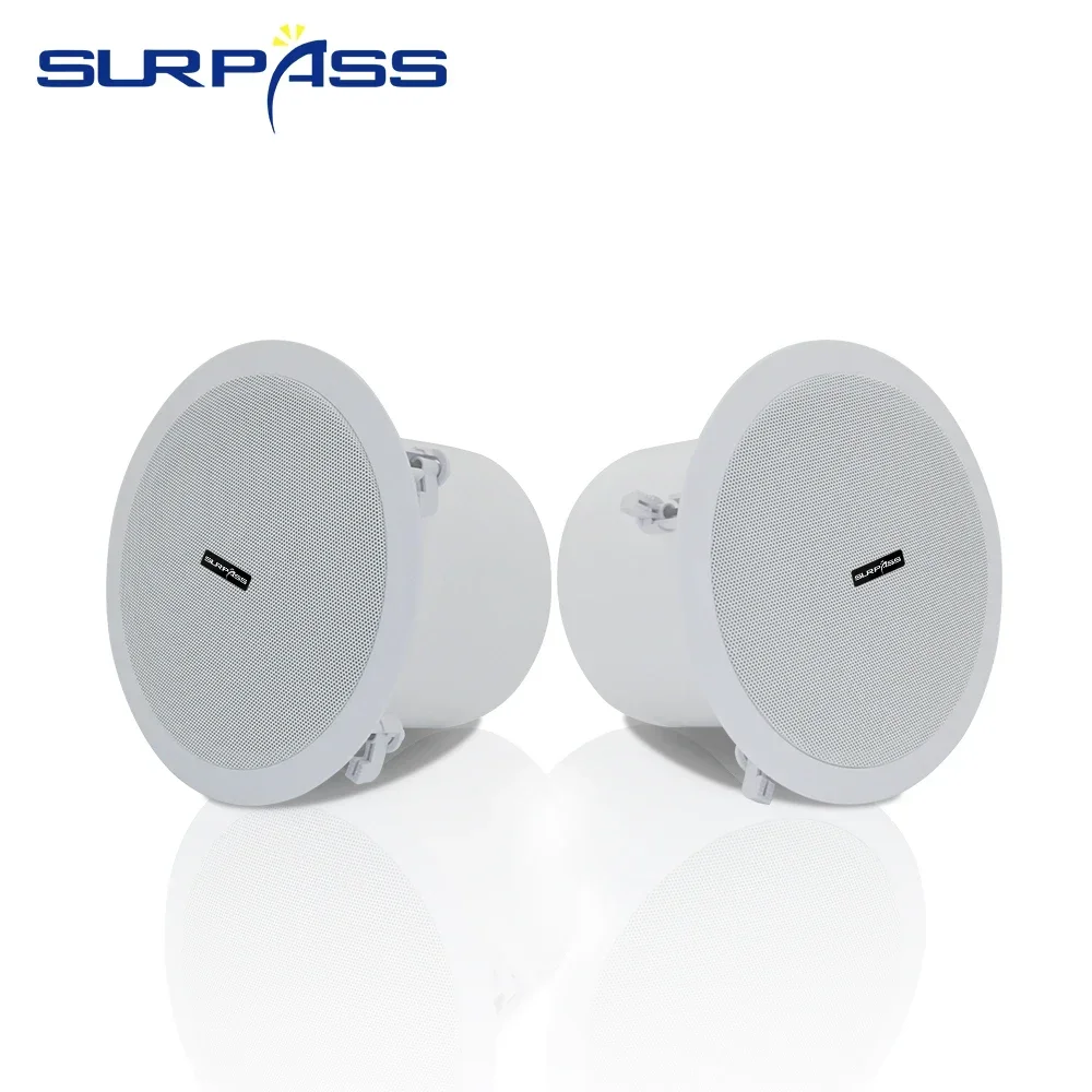 8inch audience Passive Ceiling Speakers pa speaker Stereo Sound PA System 70V/100V/8Ohm In Wall Ceiling Audio Speaker for Indoor