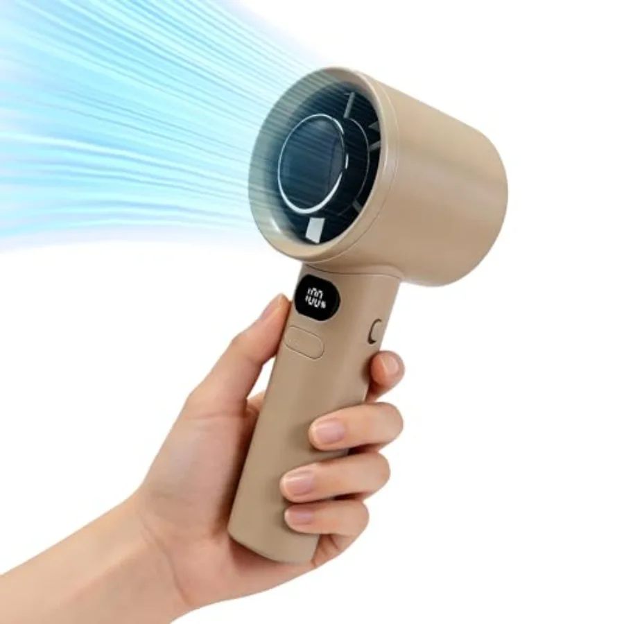 Berttinfn portable handheld fan, wind adjustable handheld fan with digital display screen, travel gift for indoor and outdoor t