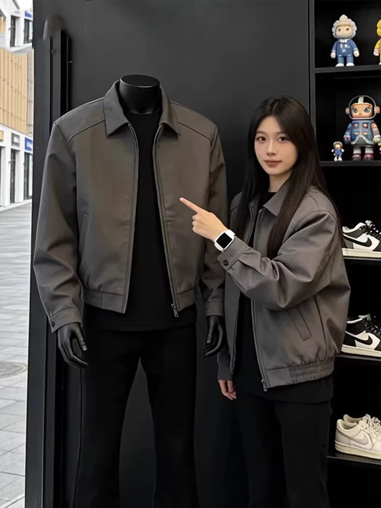 Cleanfit ey ort Padded oulder Adstrative Jaet Men's Spring Autumn American Collar Faionable High-End Feel Outer...