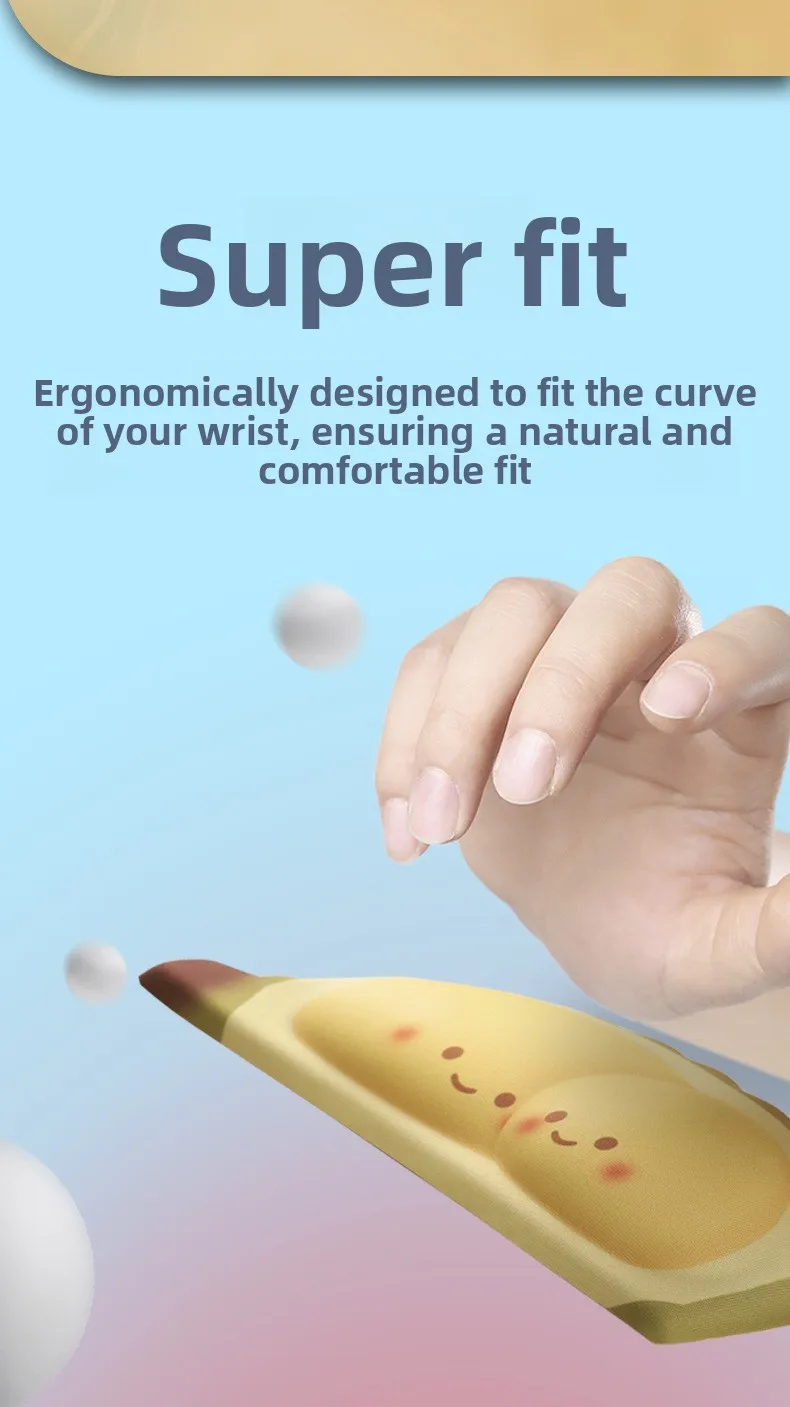 Fruchtförmige Silikon-Handgelenkauflage Mauspad Ergonomische Schreibtischunterlage für Büro und Gaming 3 Fruchtdesigns zur Auswahl – Detail 2
