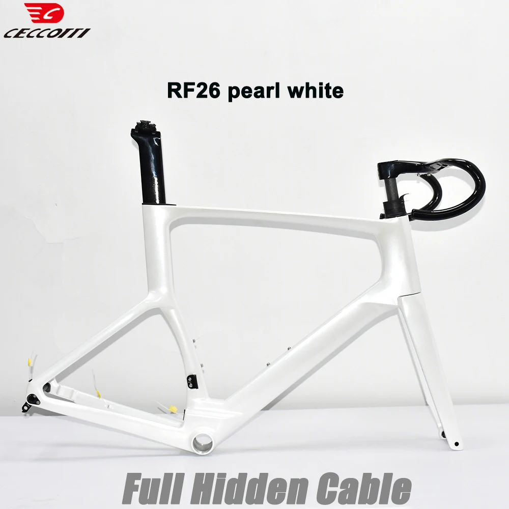 CECCOTTI RF26 Model Carbon Road Bike Frame with Disc Brake Full Inner Cable, Coustomized Color Bicycle Frameset