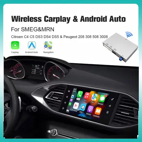 Nuevo módulo AUTOABC inalámbrico Carplay y Android Auto para Peugeot 208 308 508 3008 C4 DS3 DS4 DS5 SMEG NAC Mirror Link Multimedi