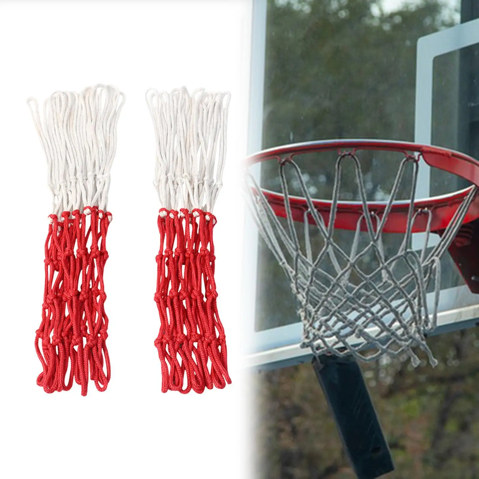 

Basketball Net Replacement Basketball Hoop Net Easy Installation Standard Frame Net Indoor Outdoor Rims for Campus Gym School