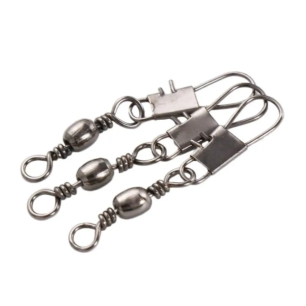 With Snap Fishhook Mixed Size Swivels Solid Rings Fishing Connector Fishing Connector Pin Solid Rings Swivel Barrel Rolling