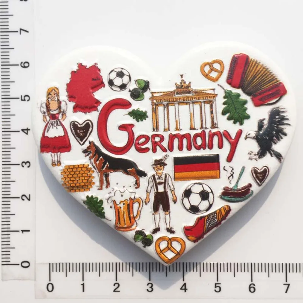 Handmade Resin Refrigerator Magnets for Home Decor, Germany, Dushen, Tourist Souvenirs, Magnetic Stickers, Creative Decoration