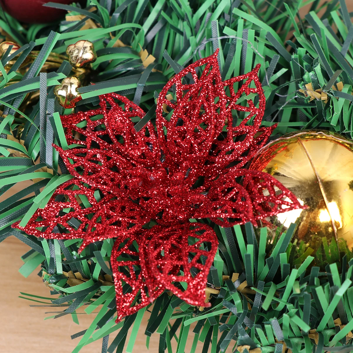 

Garland Wreath Christmas Rattan Xmas Ball Door Hanging Decoration Hoop Garlands