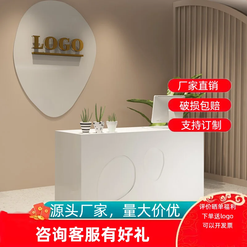 

Clothing store checkout page counter bar counter store small simple modern beauty salon marble front desk reception desk